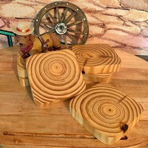 Unfinished Real Wooden Coaster set of 6